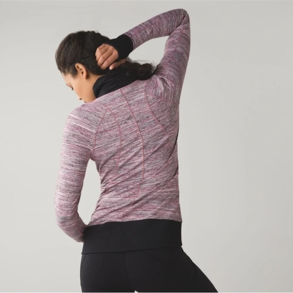 Lululemon Runderful Half Zip 1/2 Sweatshirt Rulu Space Dye Camo Berry Rumble
